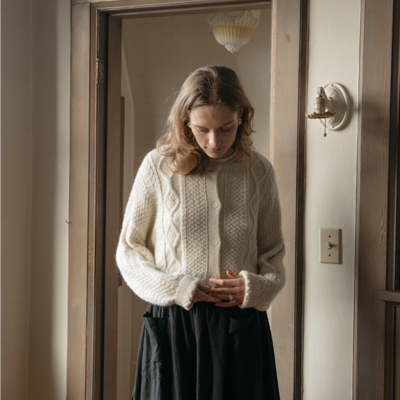 Dawes Cream Cable Knit Cardigan - Picture 2 of 9